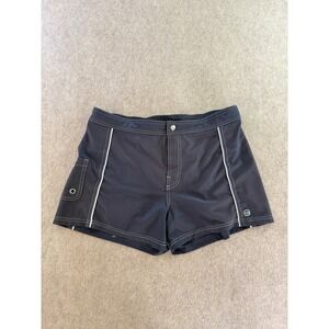 Free Country Womens Board Shorts Gray Swim Trunks Cargo Pocket Size L 12/14